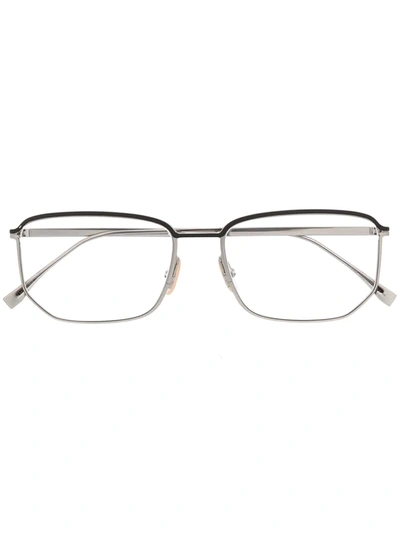 Shop Fendi Angular Frame Glasses In Silver
