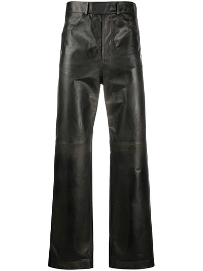 Shop Marni Distressed Panelled Trousers In Black
