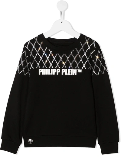 Philipp Plein Junior Rhinestone-embellished Sweatshirt In Black