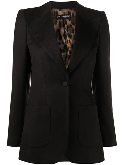 Shop Dolce & Gabbana Wide Lapel Blazer Jacket In Brown
