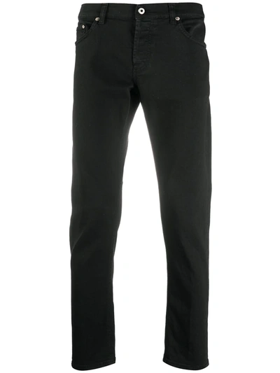 Shop Dondup Low-rise Straight-leg Jeans In Black