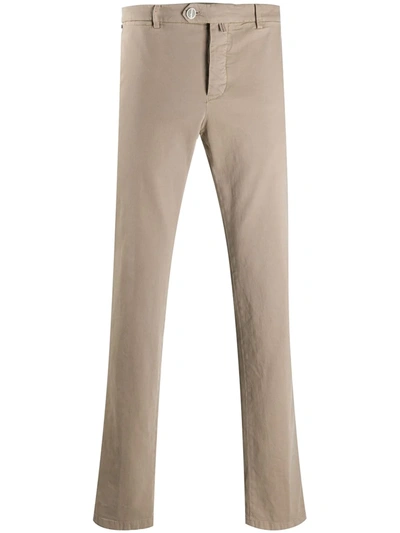 Shop Kiton Straight-leg Chino Trousers In Neutrals