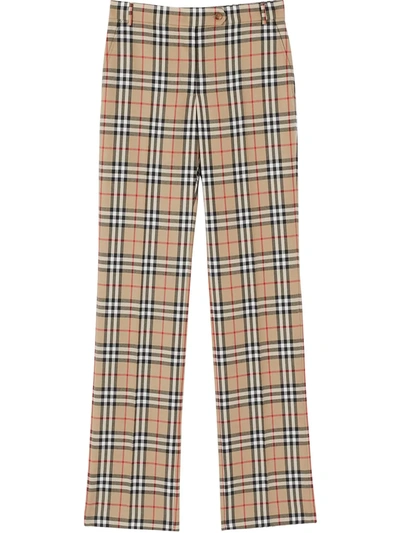 Shop Burberry Vintage Check Tailored Trousers In Neutrals