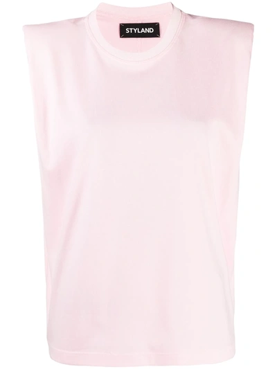 Shop Styland Sleeveless Cotton T-shirt In Pink
