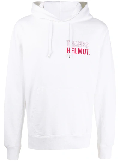 Shop Helmut Lang Thanks Helmut Print Hoodie In White