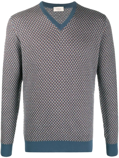 Shop Altea Argyle Intarsia Virgin Wool Jumper In Blue