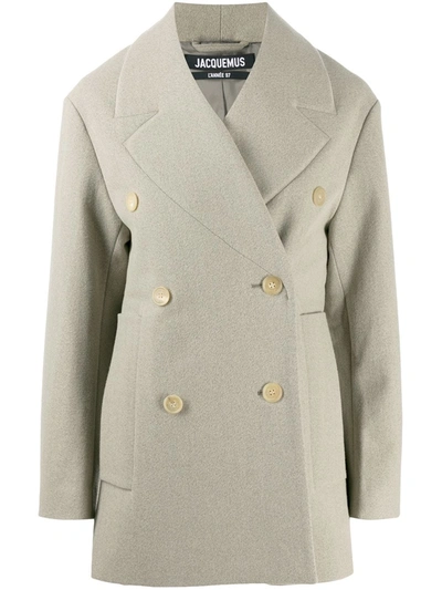 Shop Jacquemus Double-breasted Coat In Neutrals