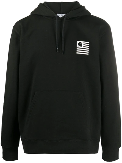 Shop Carhartt Waving State Flag Logo-print Hoodie In Black