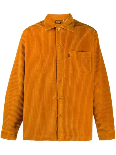 Shop Levi's Corduroy Long-sleeved Cotton Shirt In Orange