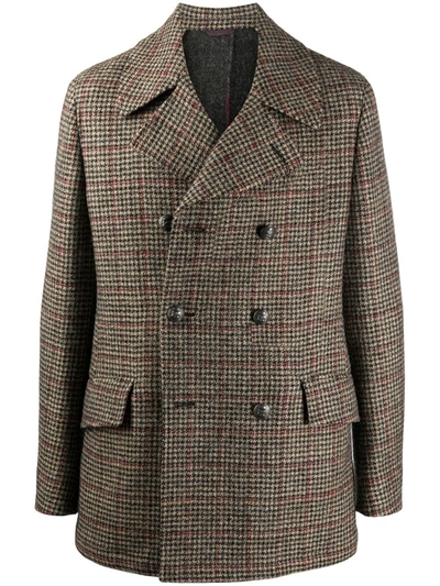Shop Etro Checked Double-breasted Coat In Neutrals