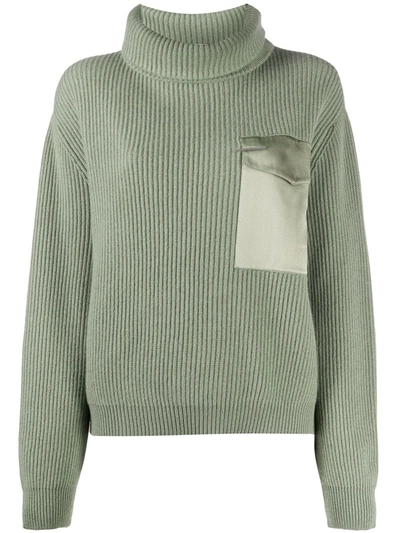 Shop Brunello Cucinelli Ribbed Knit Roll-neck Jumper In Green