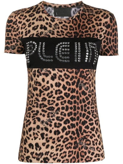Shop Philipp Plein Leopard Print T-shirt In Brown