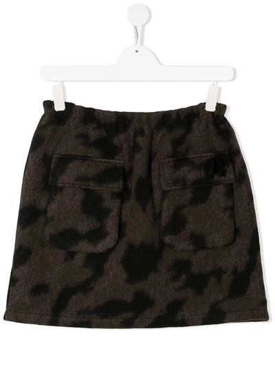 Shop Douuod Teen Camouflage Print Skirt In Brown