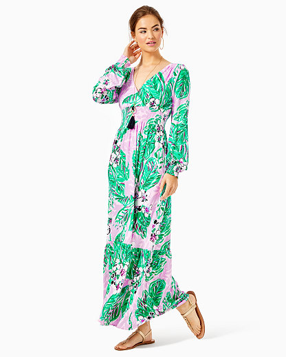 Lilly Pulitzer Mistral Ruffle Maxi Dress In Magnolia Lilac Leidees Night Modesens