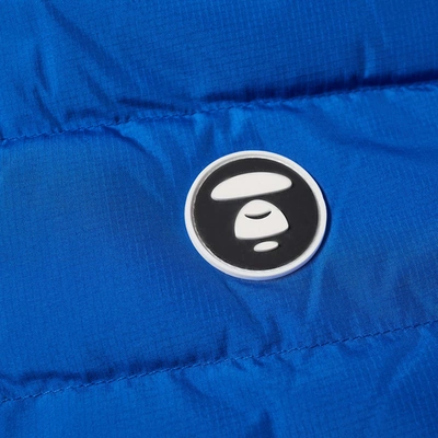 Shop Aape By A Bathing Ape Aape Logo Light Down Vest In Blue