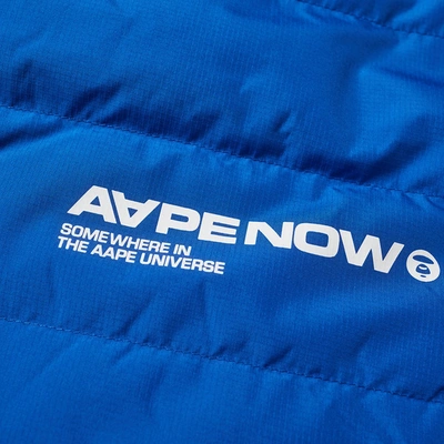 Shop Aape By A Bathing Ape Aape Logo Light Down Vest In Blue