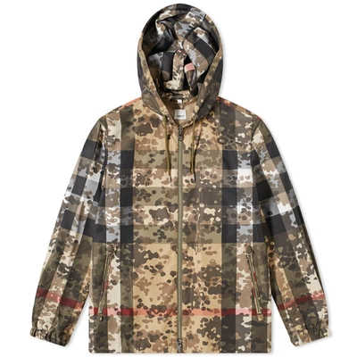 Burberry Stretton Camo Check Hooded Jacket In Brown | ModeSens