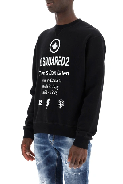 Shop Dsquared2 Born In Canada Print Sweatshirt In Black
