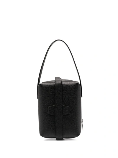 Shop Valextra Tric-trac Wrist Bag In Black