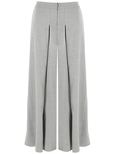 Shop Alcaçuz Pleat Detailed Cropped Trousers In Grey