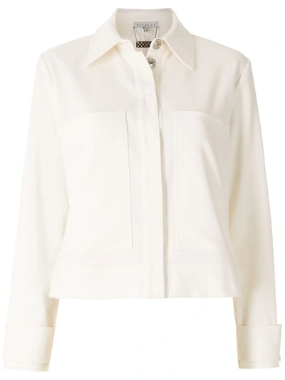 Shop Alcaçuz Ana Maria Shirt Jacket In White