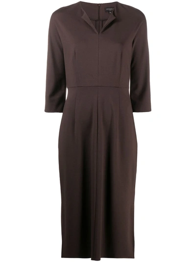 Shop Antonelli Tailored Midi Dress In Brown