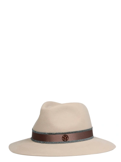 Shop Maison Michel Rico Panama Hat In Nude & Neutrals
