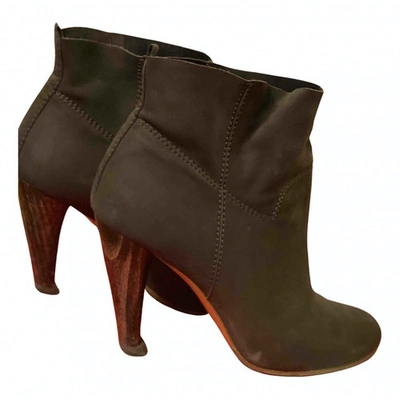 Pre-owned Michel Vivien Ankle Boots In Khaki