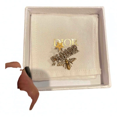 Pre-owned Dior Gold Crystal Pins & Brooches