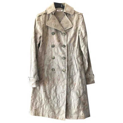Pre-owned Moschino Trench Coat In Beige
