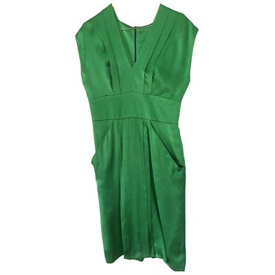 Pre-owned Martin Grant Green Silk Dress