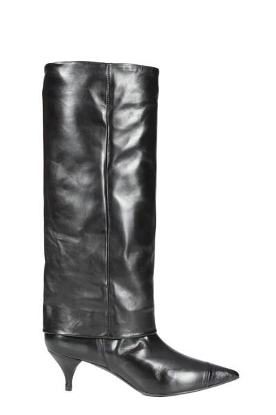 Shop Alchimia High Boots With Pointed Toe In Nero