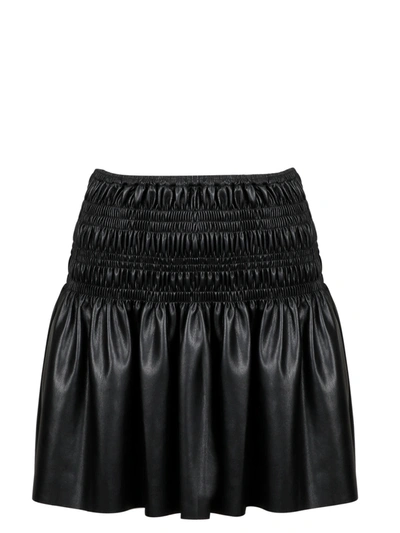 Shop Self-portrait Shirred Mini Skirt In Black
