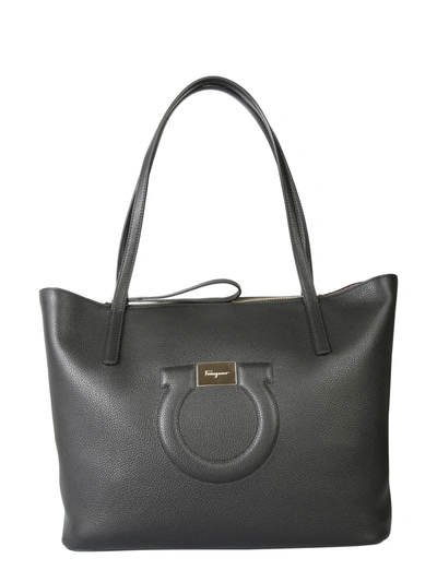 Shop Ferragamo Gancini Bag In Nero