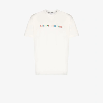Shop Sunnei Embroidered Logo T-shirt In White