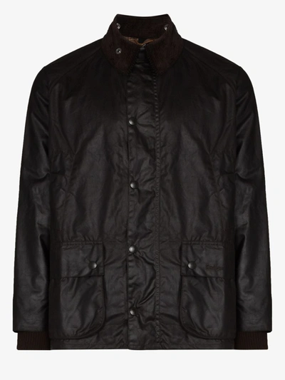 Shop Barbour Brown Bedale Waxed Jacket In Black