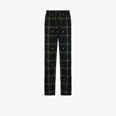 Shop Polo Ralph Lauren Gordon Plaid Pyjama Trousers In Green