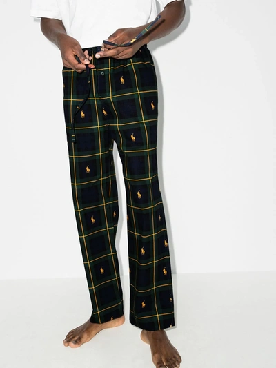 Shop Polo Ralph Lauren Gordon Plaid Pyjama Trousers In Green