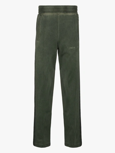 Shop Palm Angels Embroidered Logo Track Pants In Green