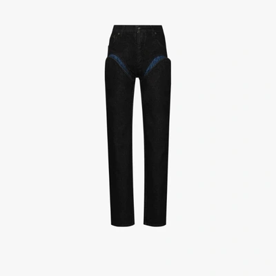 Shop Y/project Cutout Straight Leg Jeans In Black
