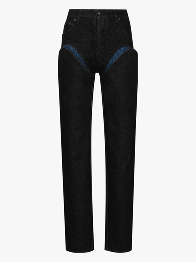 Shop Y/project Cutout Straight Leg Jeans In Black