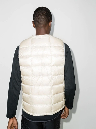 Shop And Wander White Quilted Down Gilet In Neutrals