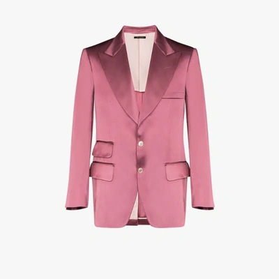 Shop Tom Ford Single-breasted Satin Blazer In Pink