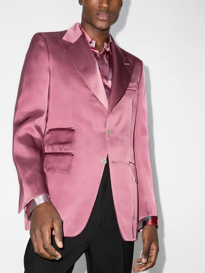 Shop Tom Ford Single-breasted Satin Blazer In Pink