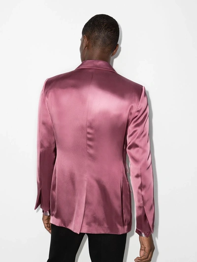 Shop Tom Ford Single-breasted Satin Blazer In Pink