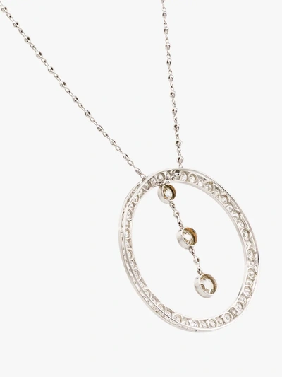 Shop Mindi Mond 18k White Gold Old European Diamond Necklace In Silver