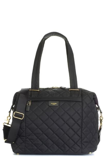 black quilted diaper bag