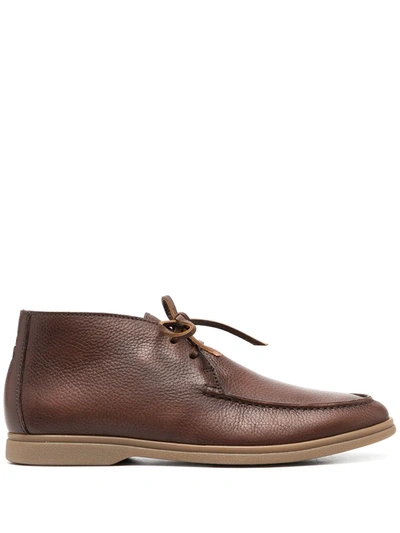 Shop Brunello Cucinelli Lace-up Desert Boots In Brown