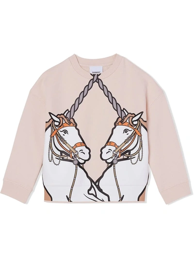 Shop Burberry Unicorn Long-sleeve Jumper In Soft Pink