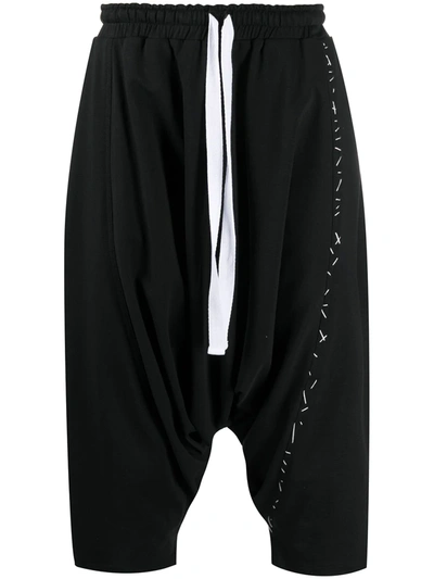 Shop Alchemy Dropped Crotch Cropped Trousers In Black